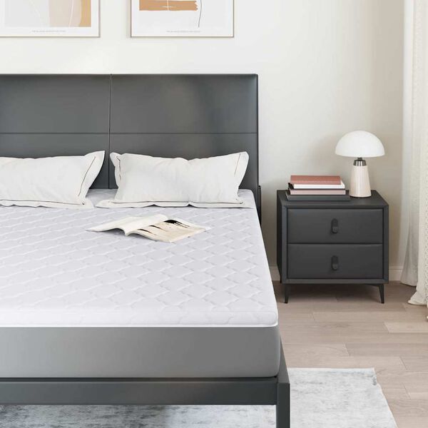 vidaXL Kokosnuss Topper Wei&szlig; 140 x 200 cm Jacquard-Stoff