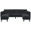 vidaXL Sofa 3 pcs Schwarz 250 x 188 x 76 cm Samt