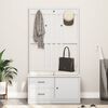 vidaXL Garderobenständer SANDNES Weiß 87x40x159,5cm Massivholz Kiefer
