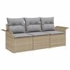 vidaXL Garten-Sofa-Set 3 Stk. Beige Poly Rattan