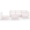 vidaXL 6-tlg. Garten-Lounge-Set Wei&szlig; Massivholz Kiefer