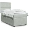 vidaXL Boxspringbett mit Matratze Hellgrau 100x200 cm Samt