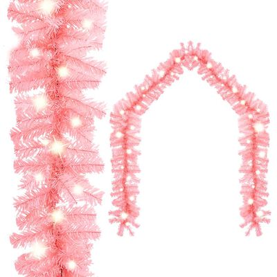 vidaXL Weihnachtsgirlande mit LED 10 m Rosa