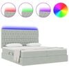 vidaXL Bett mit LED-Lichtleisten Hellgrau 200 x 200 cm Samt