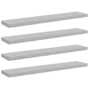 vidaXL Schweberegale 4 Stk. Betongrau 120x23,5x3,8 cm MDF