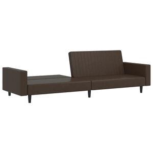 vidaXL Schlafsofa 2-Sitzer Braun Kunstleder