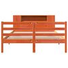 vidaXL Massivholzbett mit Regal ohne Matratze Wachsbraun 140x190 cm