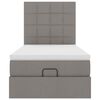 vidaXL Ottoman-Bett mit Matratze Taupe 100x200 cm Stoff