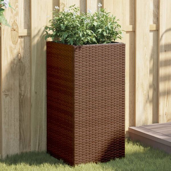 vidaXL Pflanzkübel Braun 40x40x80 cm Poly Rattan