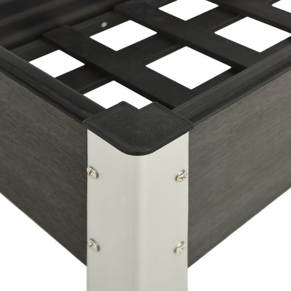 vidaXL Garten-Hochbeet Grau 120x40x75 cm WPC