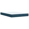 vidaXL Boxspringbett mit Matratze Blau 140x200 cm Samt