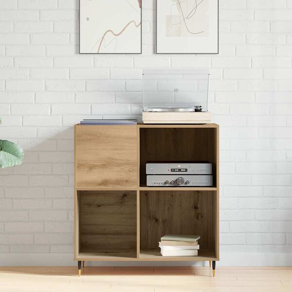 vidaXL Schallplattenschrank mit Regal Artisan-Eiche 85 x 38 x 89 cm