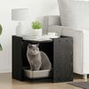 vidaXL Katzenstreu Box Umz&auml;unung Schwarz Eichen-Optik 53 x 53 x 51 cm