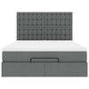 vidaXL Ottoman-Bett mit Matratze & LEDs Dunkelgrau 140x190 cm Stoff