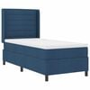 vidaXL LED Boxspringbett mit Matratze Blau 90 x 200 cm Stoff