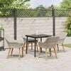 vidaXL Garten Essgruppe mit Kissen 5 pcs Hellgrau Poly-Rattan