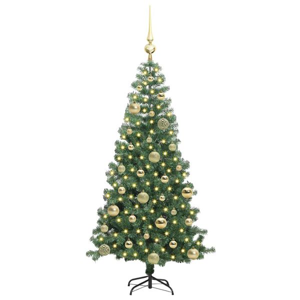 vidaXL Weihnachtsbaum mit 150 LEDs mit St&auml;nder Gr&uuml;n 120 cm PVC