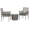 vidaXL Garten Bistro Set 3 pcs Grau Poly-Rattan