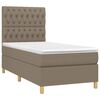 vidaXL Boxspringbett mit Matratze & LED Taupe 90x200 cm Stoff