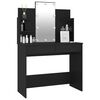 vidaXL Schminktisch mit LED Schwarz 96x40x142 cm