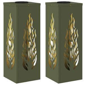 vidaXL Solar LED Weg Licht 2 stk. Warmes Wei&szlig; 18 x 18 x 50 cm
