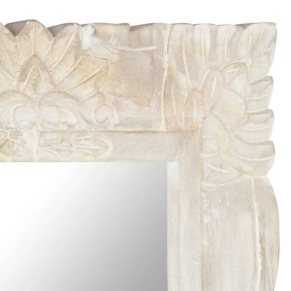 vidaXL Spiegel Weiß 110x50 cm Mango Massivholz