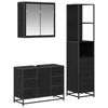vidaXL Badezimmerm&ouml;bel-Set 3 pcs Schwarz Eichen-Optik Holzwerkstoff