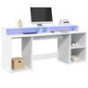 vidaXL LED-Schreibtisch Wei&szlig; 200x55x91 cm Holzwerkstoff