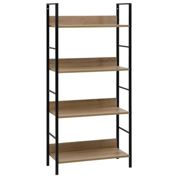 vidaXL Bücherregal 4 Regalböden Eiche 60×27,6×124,5 cm Holzwerkstoff