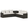 vidaXL Sofa Set 7 pcs Schwarz und Cremewei&szlig; Polyrattan und Stahl