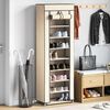 vidaXL Schuhschrank mit Abdeckung Cremewei&szlig; 57 x 29 x 162 cm Stoff