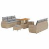vidaXL Gartensofa-set 9 stk. Beige Poly-Rattan