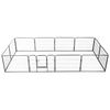 vidaXL Hunde-Laufgitter 12 Paneele Stahl 80x60 cm Schwarz