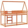 vidaXL Etagenbett mit Dach Wachsbraun 90x190 cm Massivholz Kiefer