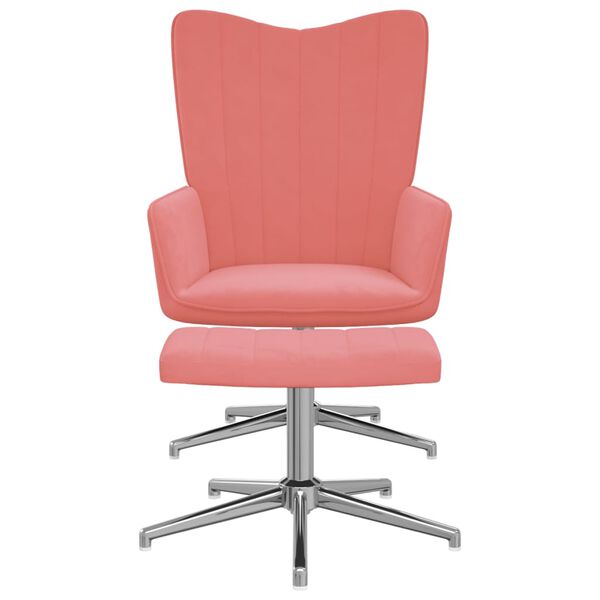 vidaXL Relaxsessel mit Hocker Rosa Samt