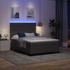 vidaXL LED Boxspringbett Hellgrau und Wei&szlig; 160 x 200 cm Cordstoff