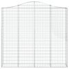 vidaXL Gabionen mit Hochbogen 2 Stk. 200x30x180/200cm Verzinktes Eisen