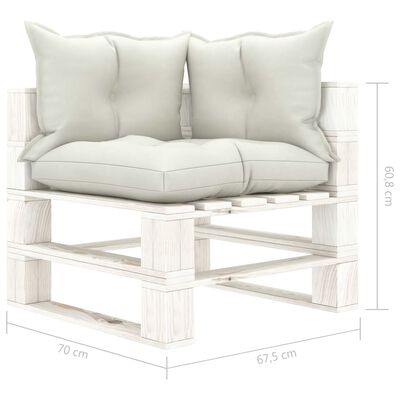 vidaXL Garten-Palettensofa 4-Sitzer mit Kissen in Beige Holz