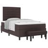 vidaXL Boxspringbett mit Kopfteil Dunkelbraun 120 x 200 cm Stoff