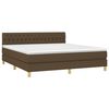 vidaXL Boxspringbett mit Matratze & LED Dunkelbraun 180x200 cm Stoff