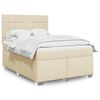 vidaXL Boxspringbett mit Matratze Creme 140x190 cm Stoff