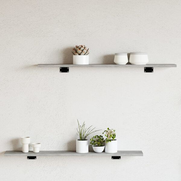 vidaXL B&uuml;cherregal-Bretter 8 Stk. Betongrau 80x10x1,5 cm Holzwerkstoff