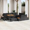 vidaXL Gartensofa-set mit Kissen 13 pcs Schwarz Poly Rattan