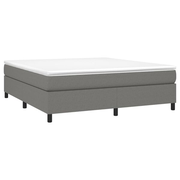 vidaXL Boxspringbett mit Matratze Dunkelgrau 180x200 cm Stoff