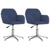 vidaXL Esszimmerst&uuml;hle 2 Stk. Drehbar Blau Stoff