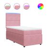 vidaXL Boxspringbett mit Matratze Rosa 100x200 cm Samt