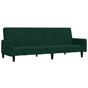 vidaXL Schlafsofa 2-Sitzer Dunkelgr&uuml;n Samt