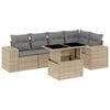 vidaXL 6-tlg. Garten-Sofagarnitur mit Kissen Beige Poly Rattan
