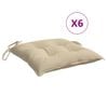 vidaXL Stuhlkissen 6 Stk. Beige 40x40x7 cm Oxford-Gewebe