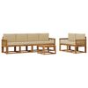vidaXL Outdoor-Sofagarnitur mit Kissen 7 pcs Natur und Beige Polyester
